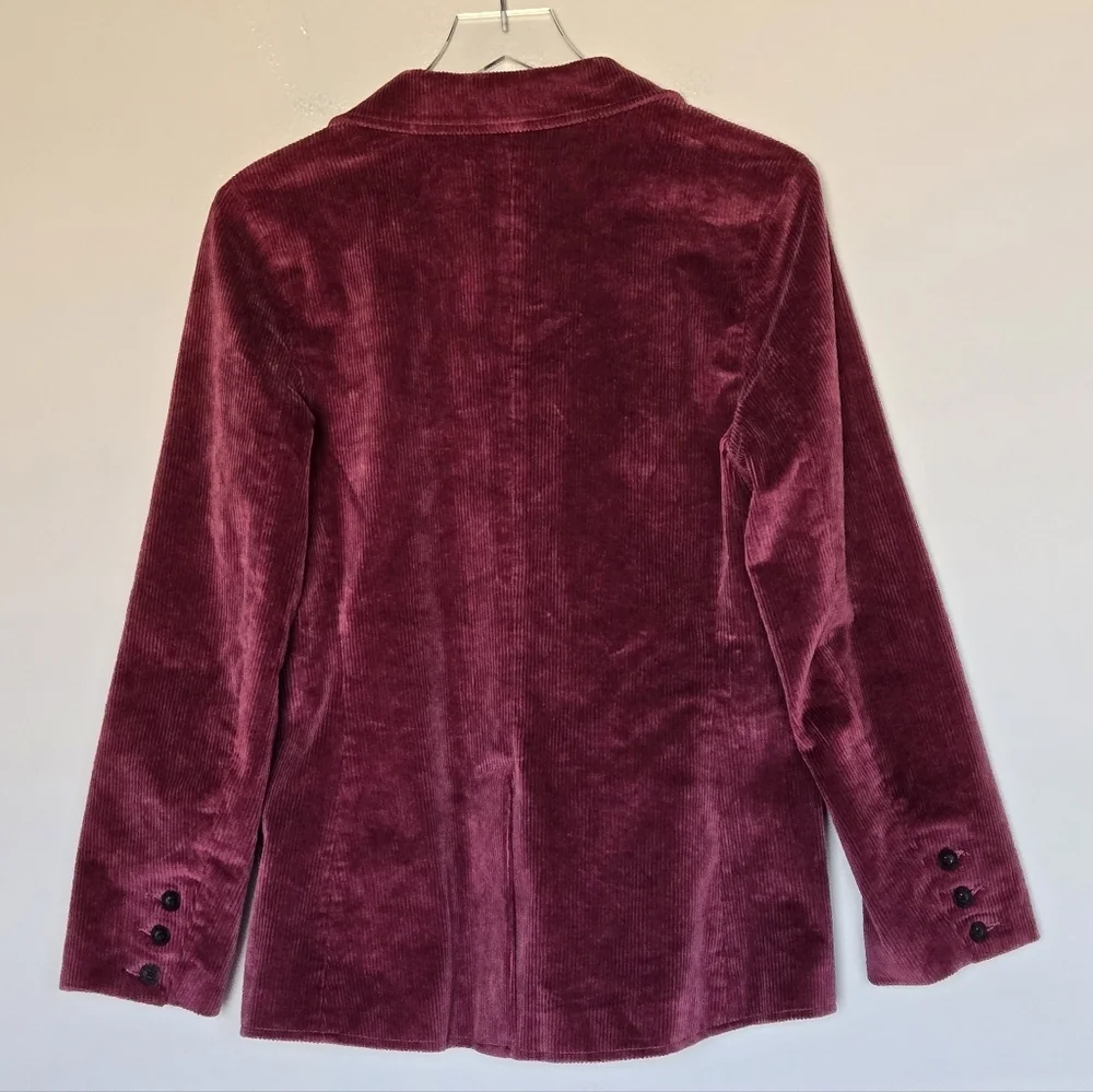 RVCA Women's Burgundy Corduroy Two-Button Blazer Size S/8 Academia Preppy